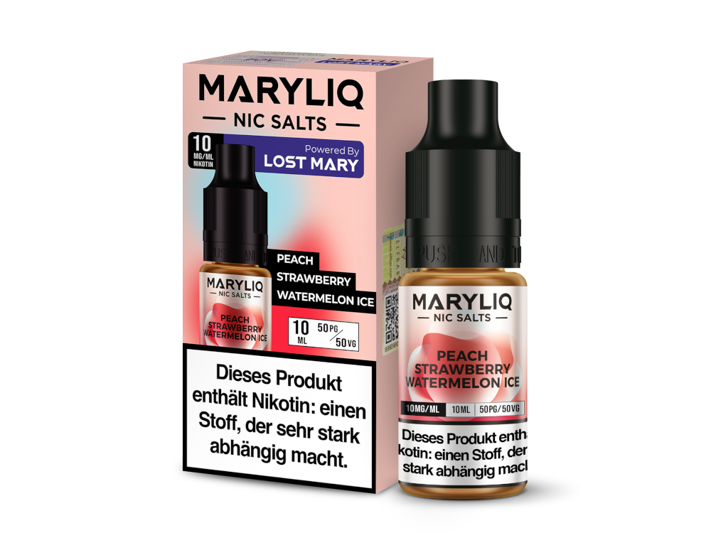 MARYLIQ - Nikotinsalz Liquid - Peach Strawberry Watermelon Ice