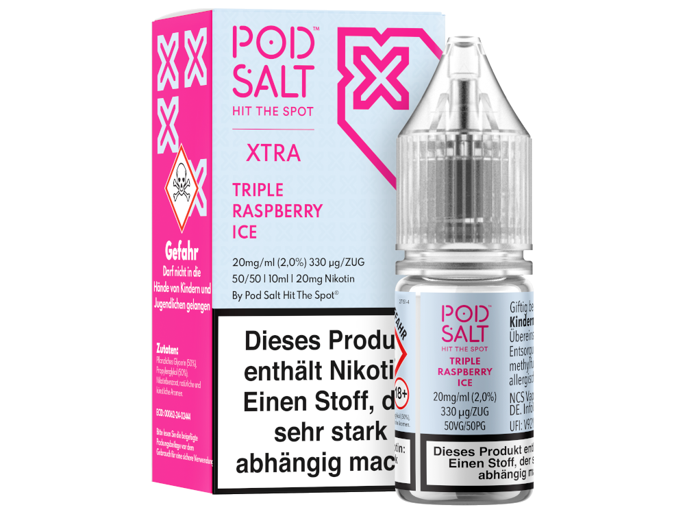 Pod Salt X - Nikotinsalz Liquid  - Triple Raspberry Ice